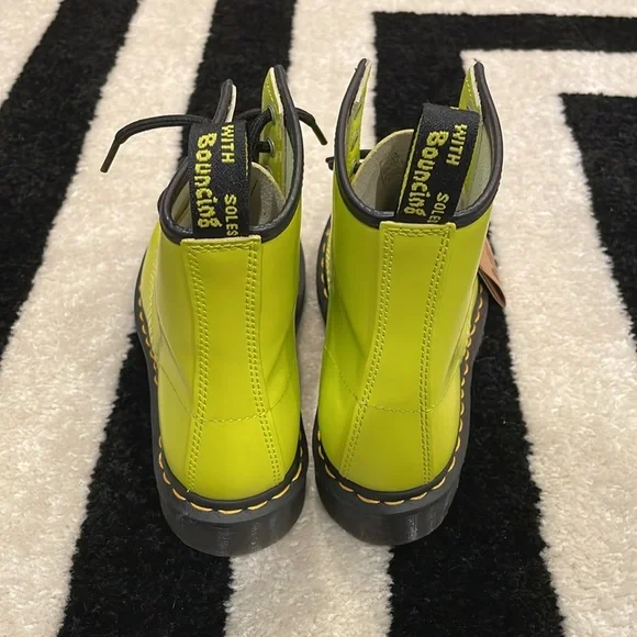 "**Brand New Dr. Martens 1460 8-Eye Combat Boots - Lime Green, Size 6** NO BOX - Picture 3 of 4